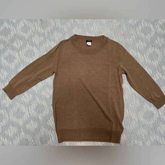 JCREW Tan small crewneck sweater merino wool - Picture 1 of 4